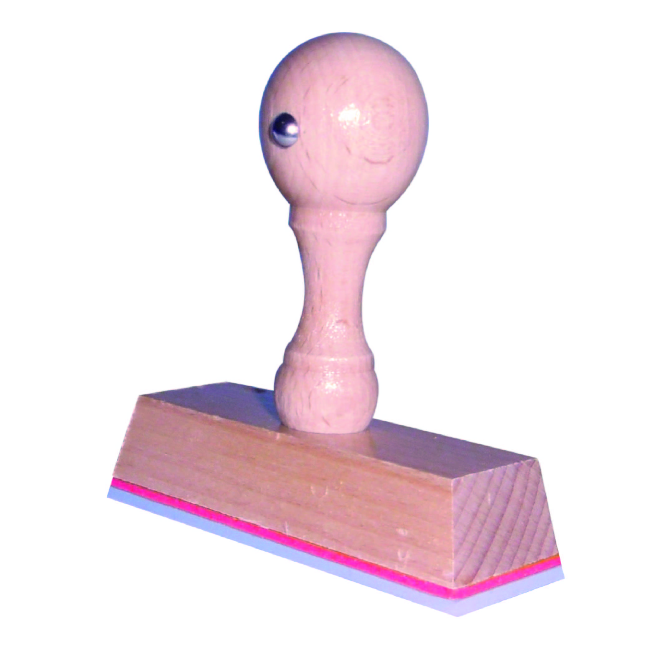 Houten handstempel 75x25 mm.